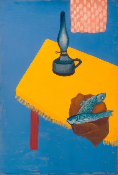 Natura morta con lampada e aringhe da David Petrowitsch Sterenberg