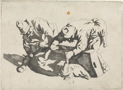 Uomini con un maiale macellato da David Pièrre Giottino Humbert de Superville