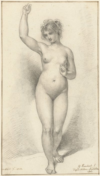 Nudo femminile in piedi, con braccio destro alzato da David Pièrre Giottino Humbert de Superville