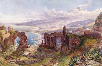 Veduta di Taormina e del Monte Etna, Sicilia da David Powell