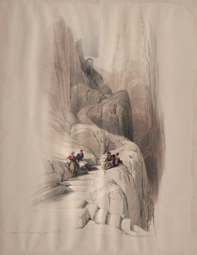 Ascesa alla vetta del Sinai, 1839 da David Roberts