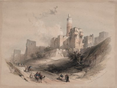 Cittadella di Gerusalemme, fuori dalle Mura, Torre di Davide da David Roberts