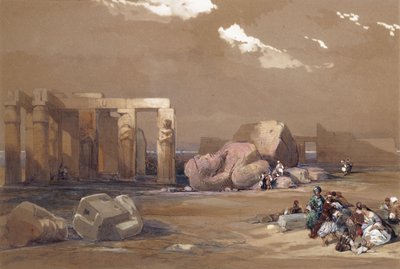 Frammenti dei grandi colossi al Memnonium, Tebe, 1838 da David Roberts