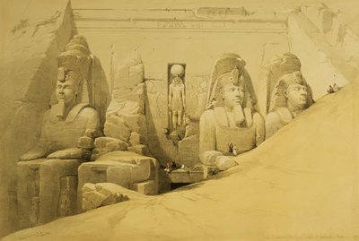 Elevazione frontale del Grande Tempio di Aboo Simbel, Nubia, tavola 44 dal volume II di 
