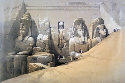 Elevazione frontale del Grande Tempio di Abu Simbel, Nubia, XIX secolo da David Roberts