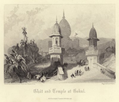 Ghat e tempio a Gokul da David Roberts