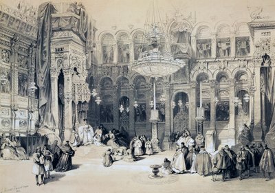 Interno della Chiesa del Santo Sepolcro, Gerusalemme da David Roberts
