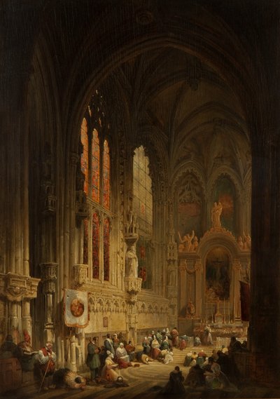 Interno di una cattedrale, 1822 o 1829 da David Roberts