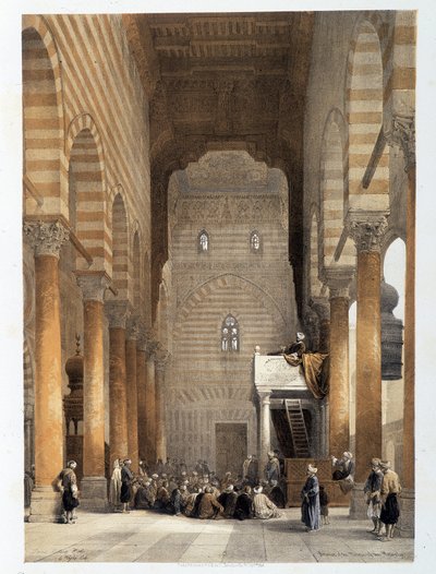 Interno della Moschea dei Metwalys al Cairo in "La Terra Santa", Londra 1849 da David Roberts