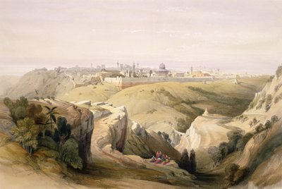 Gerusalemme dal Monte degli Ulivi, 8 aprile 1839 da David Roberts