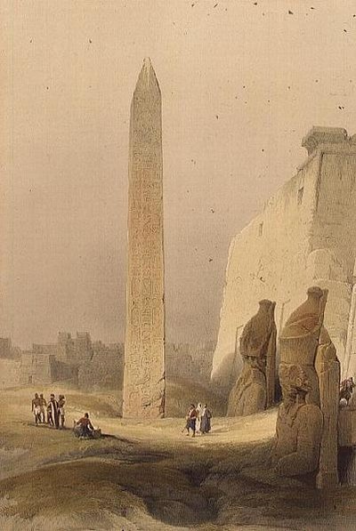 Obelisco a Luxor, da "Egitto e Nubia", Vol.1 da David Roberts