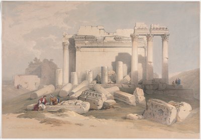 Rovine del Portico Orientale del Tempio di Baalbek da David Roberts