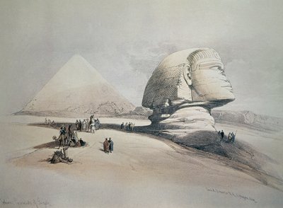 Sfinge a Giza. Litografia da David Roberts