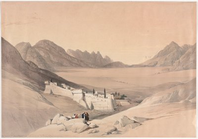 Il Convento di Santa Caterina, Monte Sinai, guardando verso la Piana dell