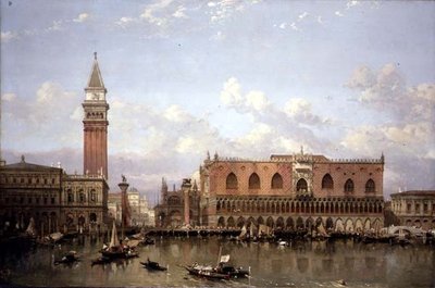 Il Palazzo Ducale, Venezia, dal Bacino di San Marco da David Roberts