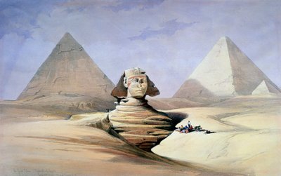La Grande Sfinge e le Piramidi di Giza, 1838-1839 da David Roberts