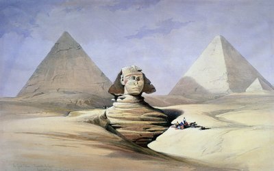 La Grande Sfinge e le Piramidi di Giza da David Roberts