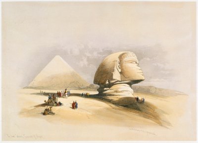 La Grande Sfinge e le Piramidi di Giza, XIX secolo da David Roberts