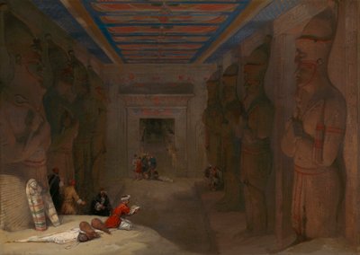 Sala ipostila del grande tempio di Abu Simbel, Egitto da David Roberts