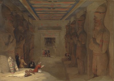 La Sala Ipostila del Grande Tempio di Abu Simbel, Egitto da David Roberts