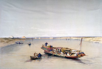 Il Nilo verso le piramidi di Dahshur e Saqqarah, XIX secolo da David Roberts