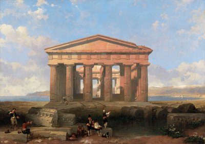 Il Tempio di Nettuno a Paestum da David Roberts