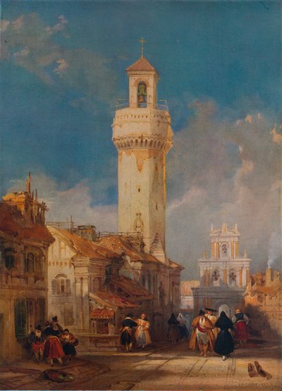 La torre della Chiesa di San Nicolás de la Villa, Córdoba, 1834 da David Roberts