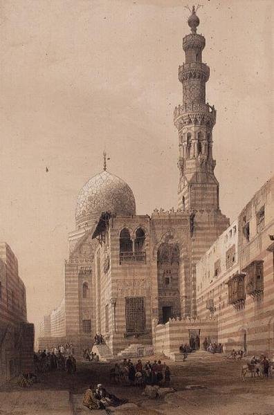 Tomba del Sultano Qayt-bay nel Cimitero Orientale, o Tombe dei Califfi, Il Cairo da David Roberts