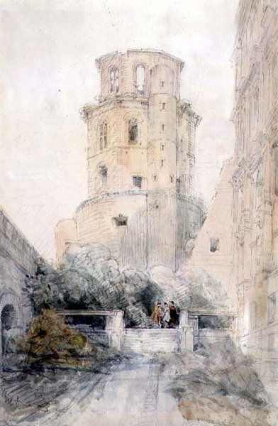 Torre a Heidelberg, c.1830 da David Roberts