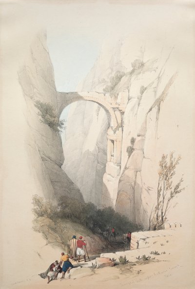 Arco di trionfo che attraversa il burrone che conduce a Petra da David Roberts