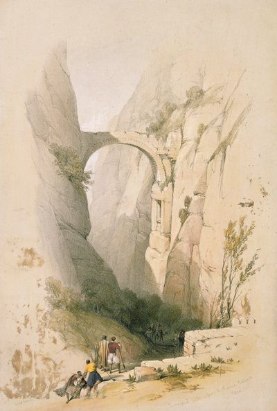 Arco di Trionfo che attraversa il burrone che conduce a Petra, tavola 95 dal Volume III di 