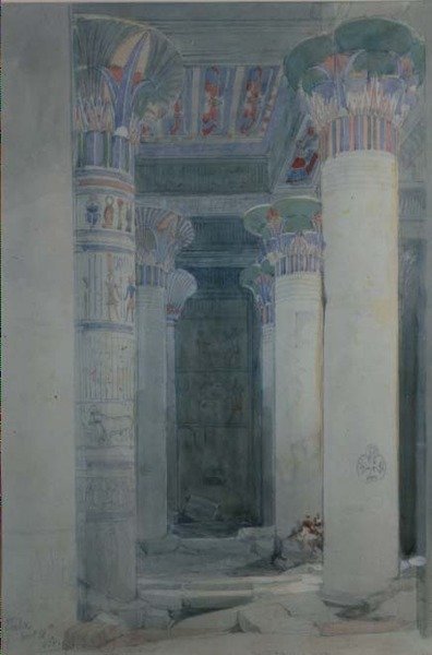 Sotto il grande portico, Philae da David Roberts