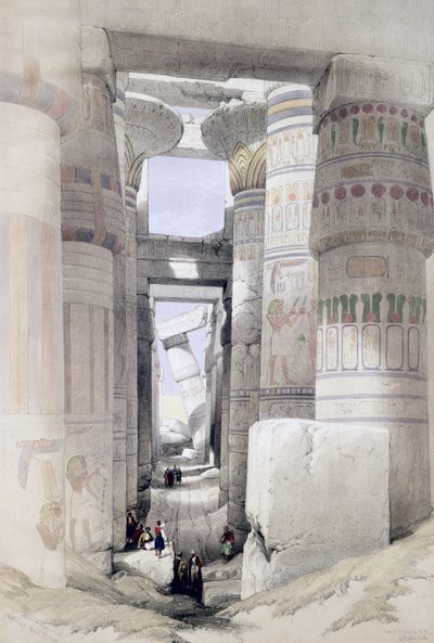 Vista attraverso la Sala delle Colonne, Karnak, da Egitto e Nubia, Vol.1 da David Roberts