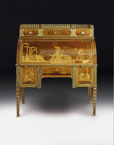 Bureau cilindrico meccanico, i montaggi attribuiti a Francois Redmond, c.1777-80 da David Roentgen