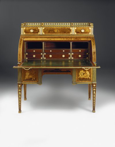 Bureau cilindrico meccanico, i montaggi attribuiti a Francois Redmond, c.1777-80 da David Roentgen