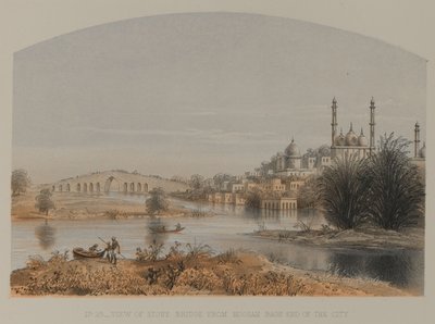 Vista del Ponte di Pietra dal lato di Moosah Bagh della città da David Scott Lieutenant Colonel (after) Dodgson