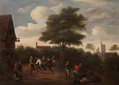 Contadini che ballano fuori dalla Taverna del Crescente da David Teniers (II) (manner of)