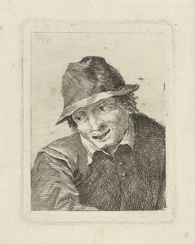 Busto di un uomo con cappello che guarda a destra da David Teniers (II)