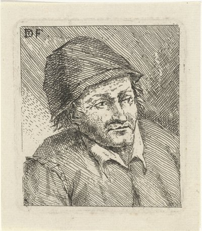 Busto di un uomo con cappello a destra da David Teniers (II)