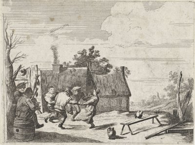 Contadini danzanti al suono di due musicisti da David Teniers (II)