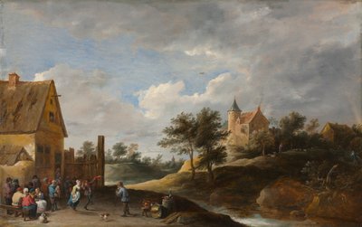 Paesaggio con contadini che ballano da David Teniers
