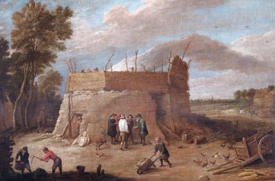 Una fornace di calce con figure, XVII secolo da David Teniers II