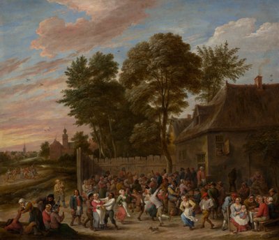 Contadini che ballano e festeggiano da David Teniers II