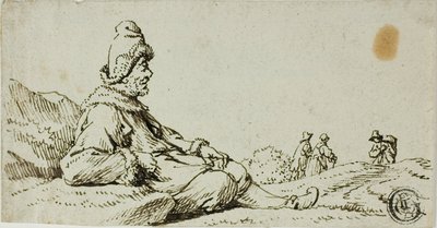 Uomo che riposa nel paesaggio da David Teniers the Younger