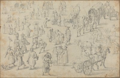 Studi di figure di mercato da David Teniers the Younger