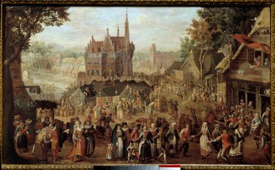 Kermesse ad Audenarde (Belgio). Festa davanti alla chiesa del villaggio da David Vinckboons