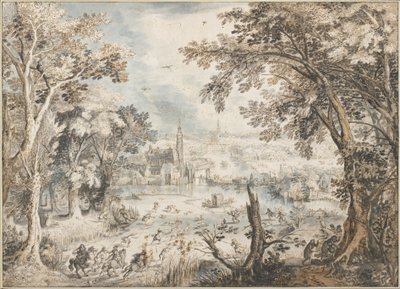 Paesaggio con caccia alla lepre da David Vinckboons
