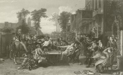 Pensionati di Chelsea che leggono la Gazzetta della Battaglia di Waterloo da David Wilkie