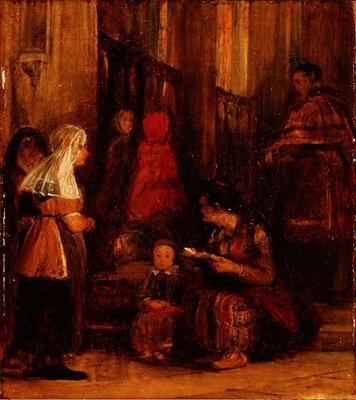Sette figure in una chiesa da David Wilkie