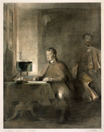 Wellington che scrive i suoi dispacci da David Wilkie